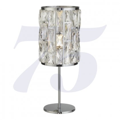 Searchlight Bijou Chrome Table Lamp With Crystal Glass