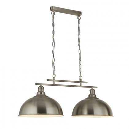 Searchlight Fusion 2 Light Ceiling Bar, Satin Silver, Ss Shades