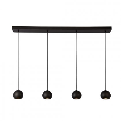 Searchlight Eindhoven 4 Light Matt Black Bar Pendant