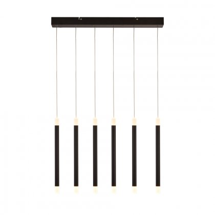 Searchlight Wands 6 Light Led Bar Pendant Black