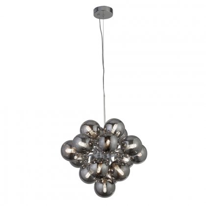 Searchlight Berry 17Lt Pendant, Chrome With Smoked Glass