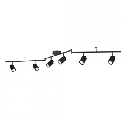 Searchlight Samson 6 Light Ip44 Bathroom Spot Split-Bar, Matt Black