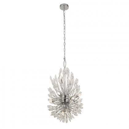 Searchlight Peacock 14Lt Pendant With Crystal