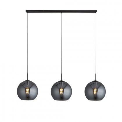 Searchlight Amsterdam 3 Light Bar Pendant Smoked Glass Black