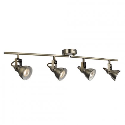 Searchlight Focus 4 Light Spotlight Split-Bar Antique Brass