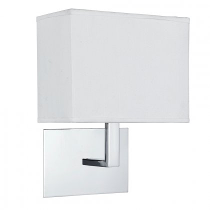 Searchlight Hotel Wall Light Chrome White Rectangular Shade