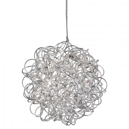 Searchlight Scribble 6 Light Pendant Diamond Cut Tangled Aluminium