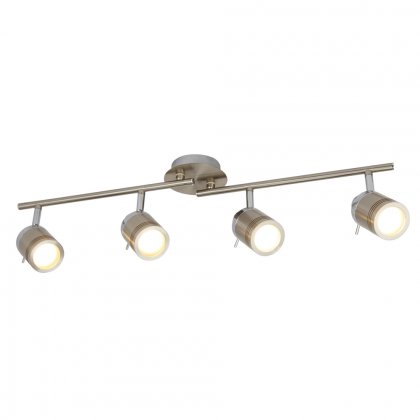 Searchlight Samson 4 Light Ip44 Bathroom Spot Split-Bar Satin Silver