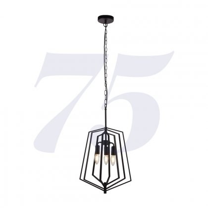 Searchlight Slinky 3 Light Metal Adjustable Matt Black Pendant