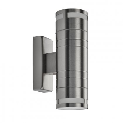 Searchlight LED Outdoor & Porch(Gu10 LED)-2 Light Wall Bracket Stainless Steel Frosted Glass