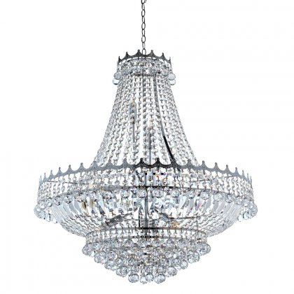 Searchlight Versailles- 13Lt(Dia 82cm)Clear Crystal Chandelier Chrome Frame