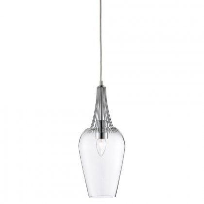 Searchlight Whisk Pendant Chrome & Clear Glass