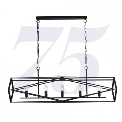 Searchlight Chassis 5 Light Black Pendant