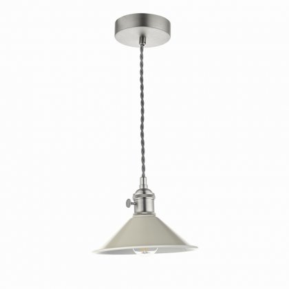 Hadano 1 Light Pendant Antique Chrome With Cashmere Shade