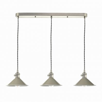 Hadano 3 Light Antique Chrome Suspension With Cashmere Shades