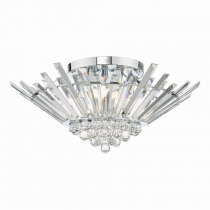 Nimbus 5 Light Flush Polished Chrome Crystal