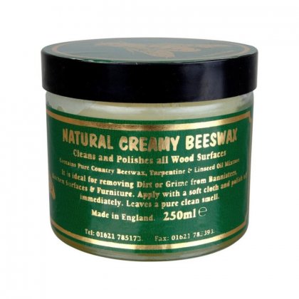 Natural Creamy Beeswax 250ml by Flag Paints in Clear