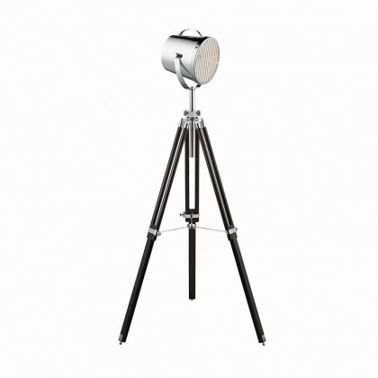 Searchlight Studio Adjustable Floor Lamp Black with Chrome Shade