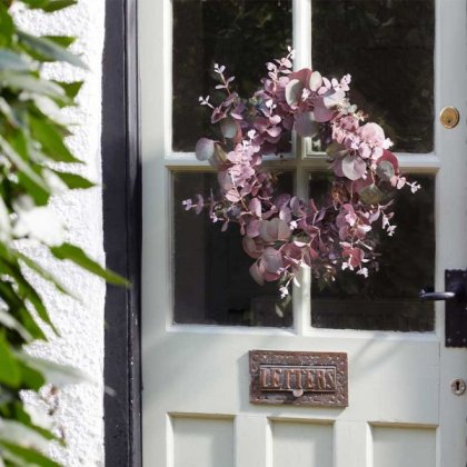 Faux Decor Eucalyptus Whirl Violet 40cm Wreath