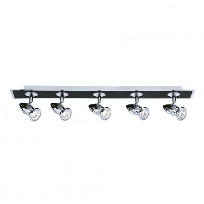 Searchlight Comet 5 Light Bar Spot Matt Blk/Chrome Gu10