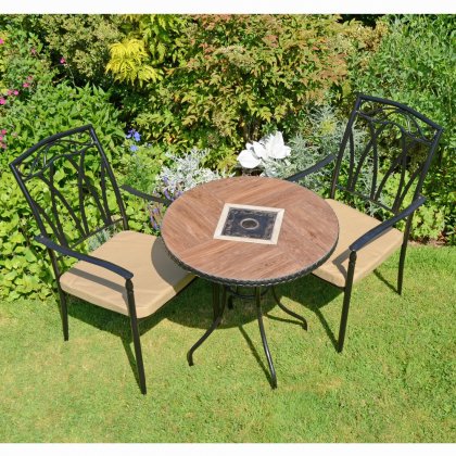 HASLEMERE 71cm Table with 2 ASCOT Chairs Set