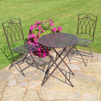 Summer Terrace Rochelle Folding Bistro Set - Dark Grey