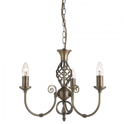 Searchlight Zanzibar 3 Light Antique Brass Fitting