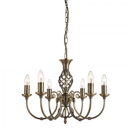 Searchlight Zanzibar 6 Light Antique Brass Fitting