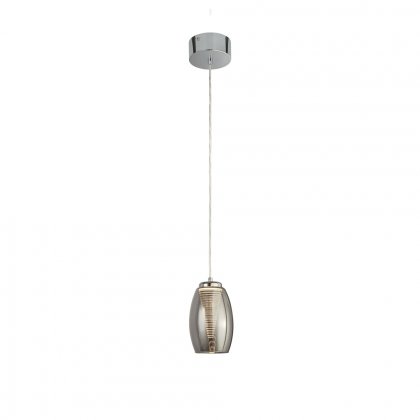 Searchlight Cyclone Ceiling Pendant Chrome & Smoked Glass
