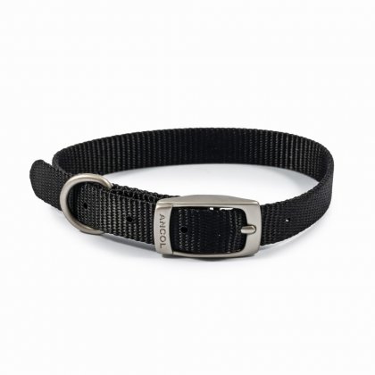 Ancol Nylon Black Dog Collar - 30cm/12