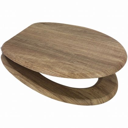 Rustic Oak Finish MDF Toilet Seat