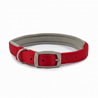 Ancol Red Padded Nylon Dog Collar - 50cm/20