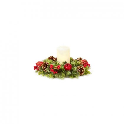 Premier Housewares 30cm Plastic Candle Ring - Red Apple Core