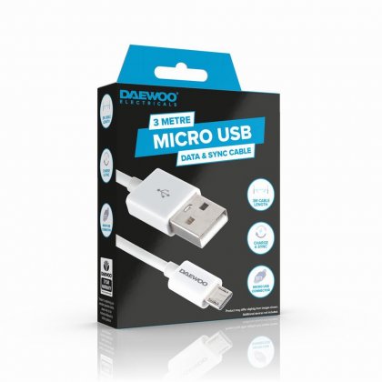 Daewoo 3M Micro USB Data & Sync Cable