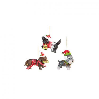 Premier Decorations 6cm Resin Dog Ornaments - Assorted