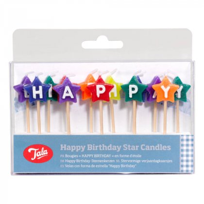 Tala Happy Birthday Coloured Star Candles