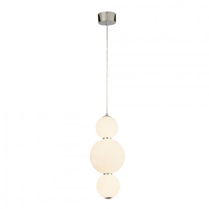 Searchlight Snowball 3 Light Ceiling Pendant Chrome & Opal Glass Shade