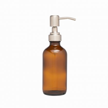 &Again Amber Glass Pump Bottle 250ml