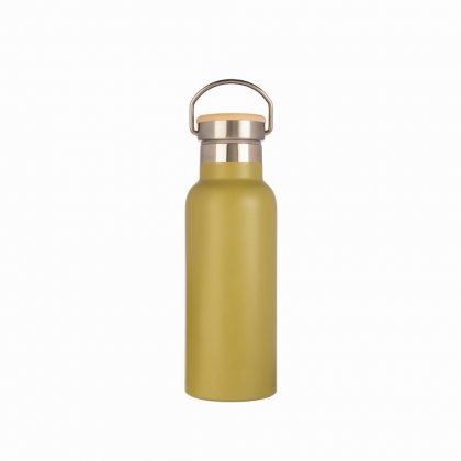 &Again 500ml Double Wall Bottle with Bamboo Lid - Olive