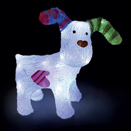 SnowTime Battery Operated Acrylic Character The Snowdog 31cm