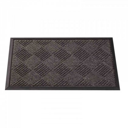 Outside In Opti-Mat Chequered Rubber Backed 45 x 75cm - Anthracite