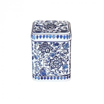 Elite Claire Winteringham Blue & White Square Tin