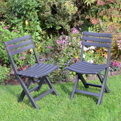 Brescia Folding Chair Anthracite Pack Of 2