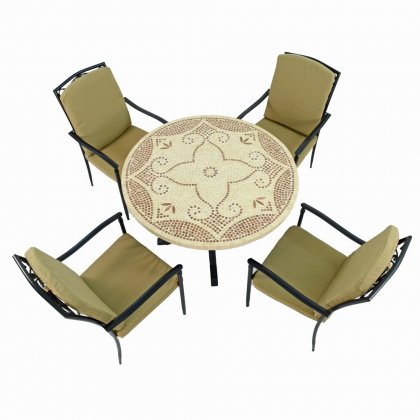 Provence Dining Table With 4 Ascot Deluxe Chairs Set