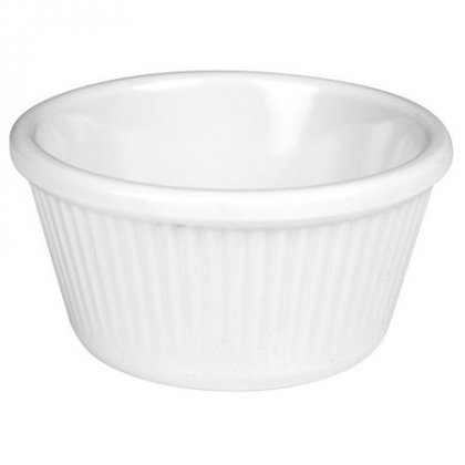 Zodiac Melamine Ramekin White Ribbed - 3oz