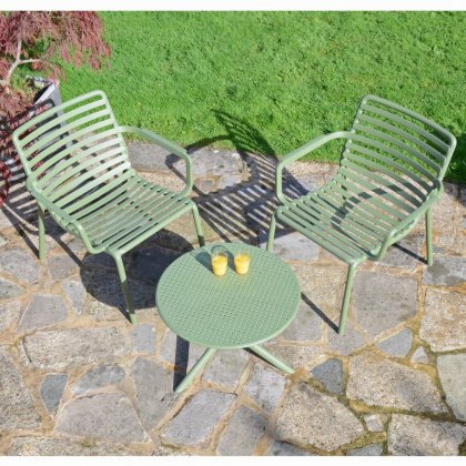 Step Low Table With 2 Doga Relax Chair Set - Olive