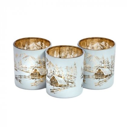 Three Kings Wonderland T-Light Holders (Pack of 3) - White