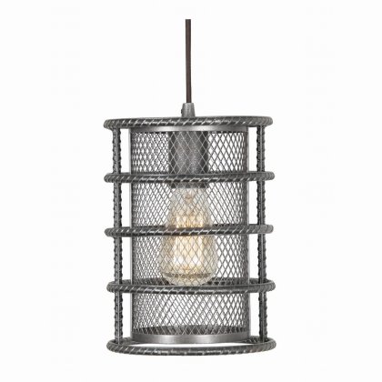 Oaks Lighting Horten Single Pendant Black Silver Metallic