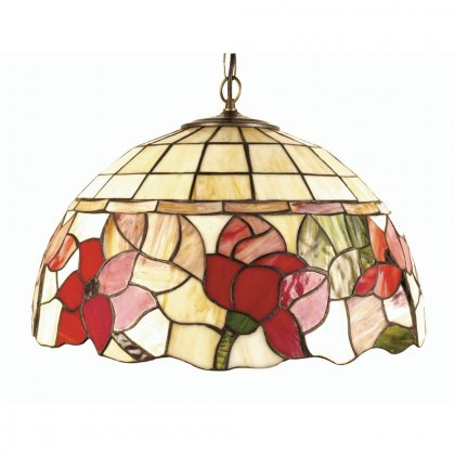 Oaks Lighting Tiffany Style Border Ceiling Light