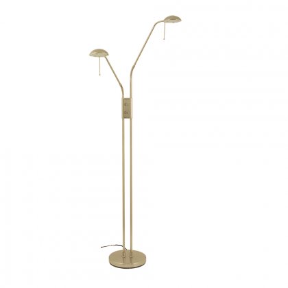 Oaks Lighting Juma Twin Floor Lamp Satin Chrome